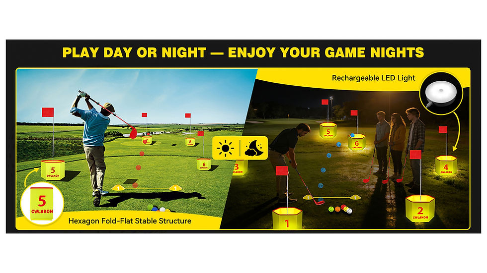 Thumbnail: CWLAKON Backyard Golf Game with 2 Clubs & Light, Yard Golf Game Glow in The Dark