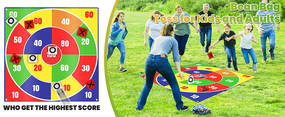 縮圖：2-in-1 Giant Bean Bag Toss & Large Tic Tac Toe Outdoor Games for Kids Adults