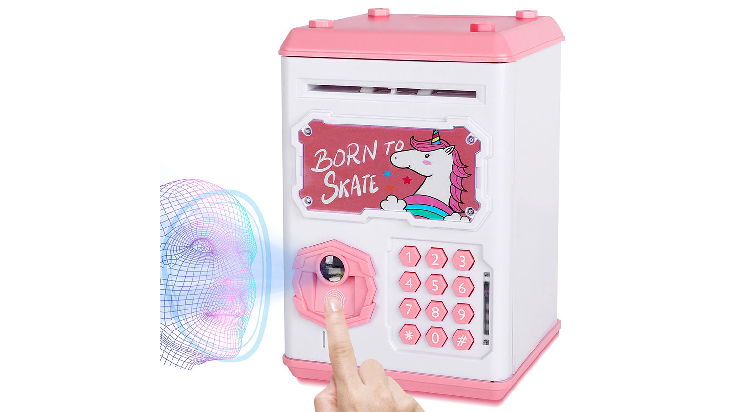 Piggy Bank Kids Toy Electronic Mini ATM , Cash Coin Money Bank, Password Code Lo