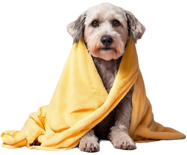 A Friendly looking dog fresh and clean f