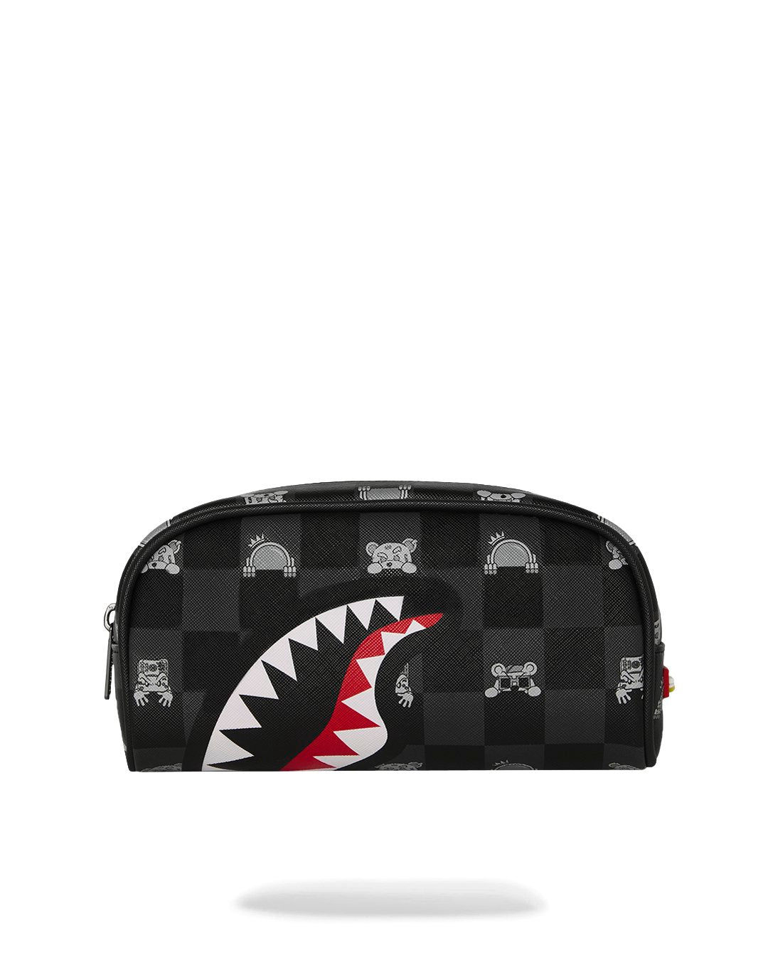 GRAY PEEKING CHARACTER CHECK PENCIL POUCH