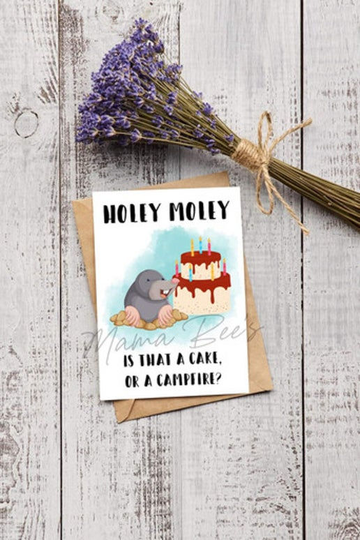 Holey Moley - Birthday Card