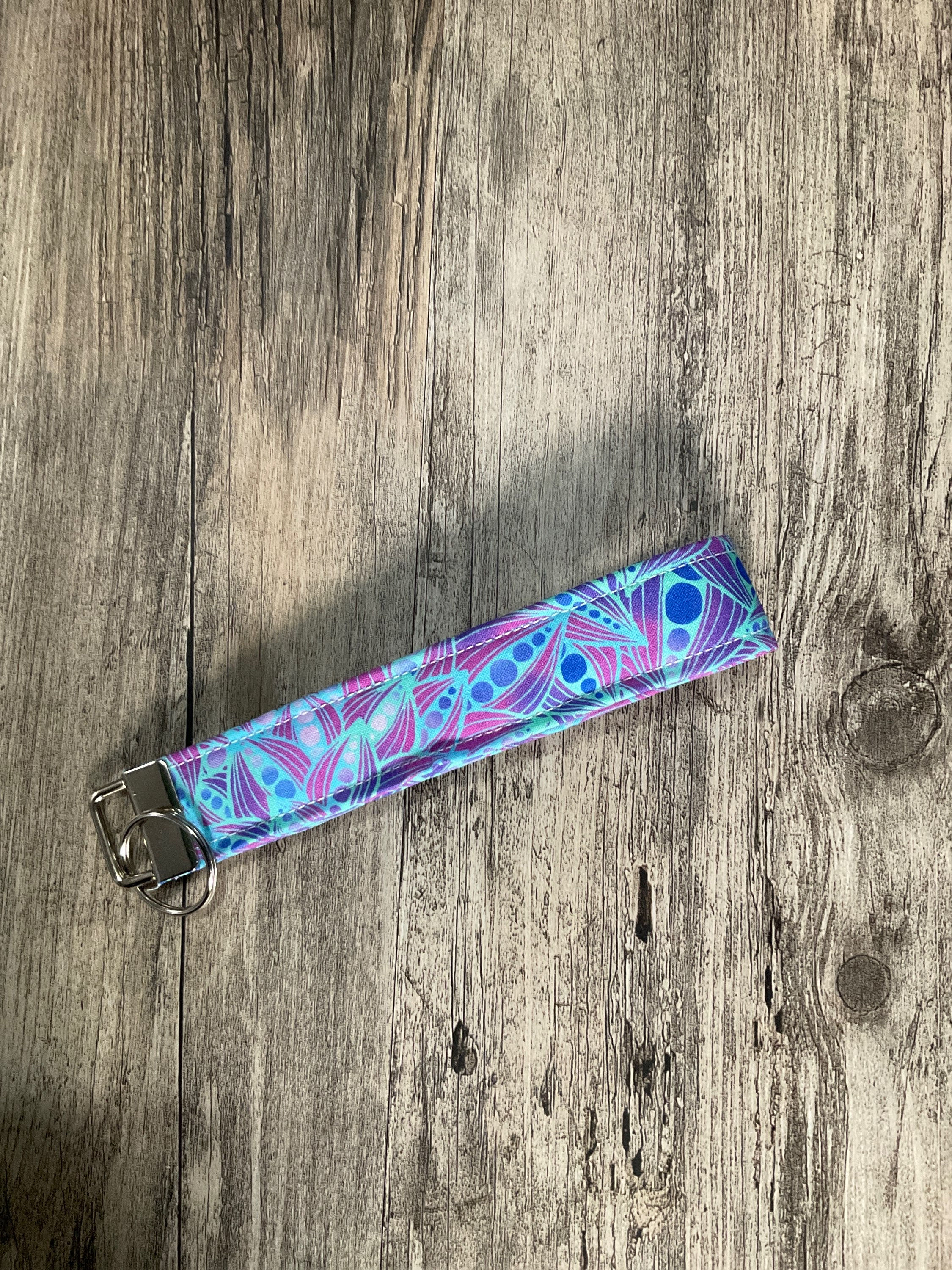 Blue/Purple Paisley Wristlet