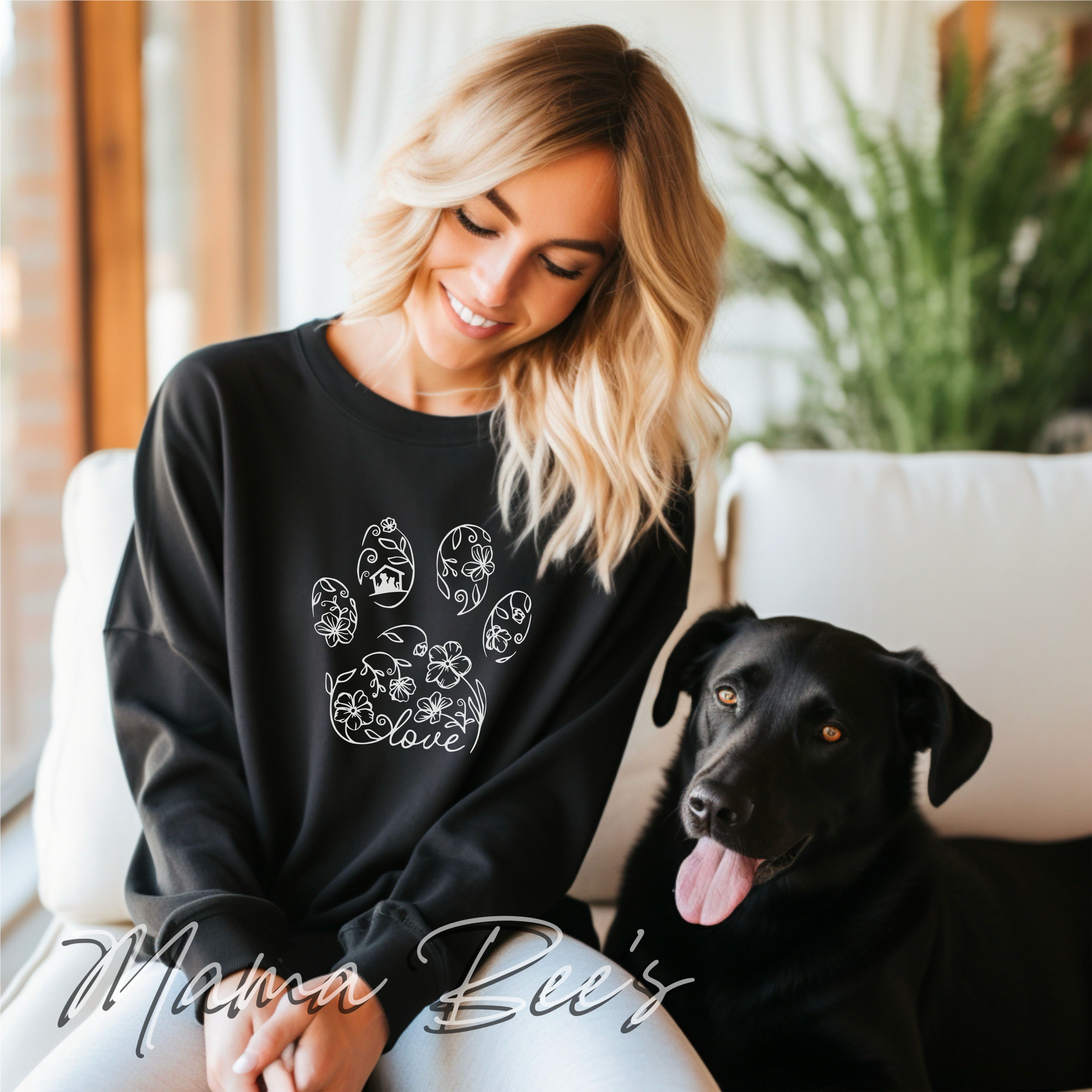 Floral Love Pawprint Crewneck