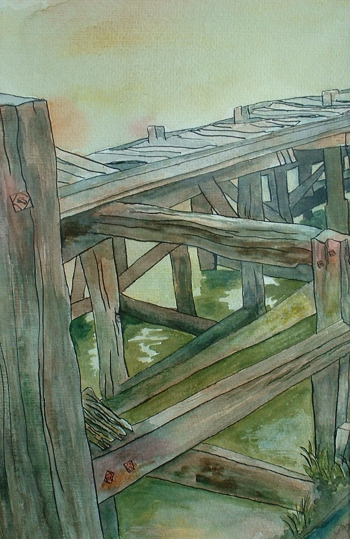 Abandoned Jetty - watercolour