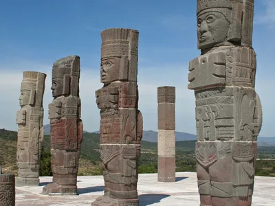 Aztec totem statues