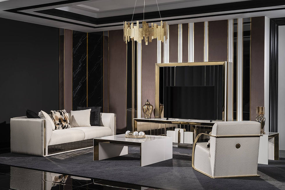 Miniaturbild: Vegas Sofa mit dekorativen Kissen im Wohnzimmer