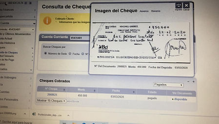 Foto cheque auditoria de comite anterior