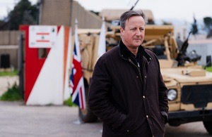 Foreign Secretary David Cameron at Rayak airbase in the Bekaa in Lebanon