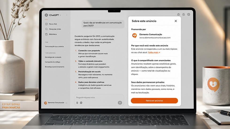 ChatGPT Ads da Elemento Comunicação