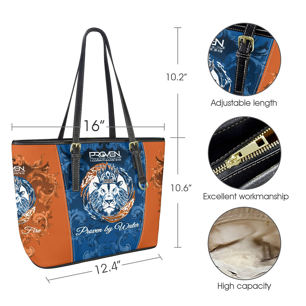 Thumbnail: PROVEN Blue Leather Tote Purse