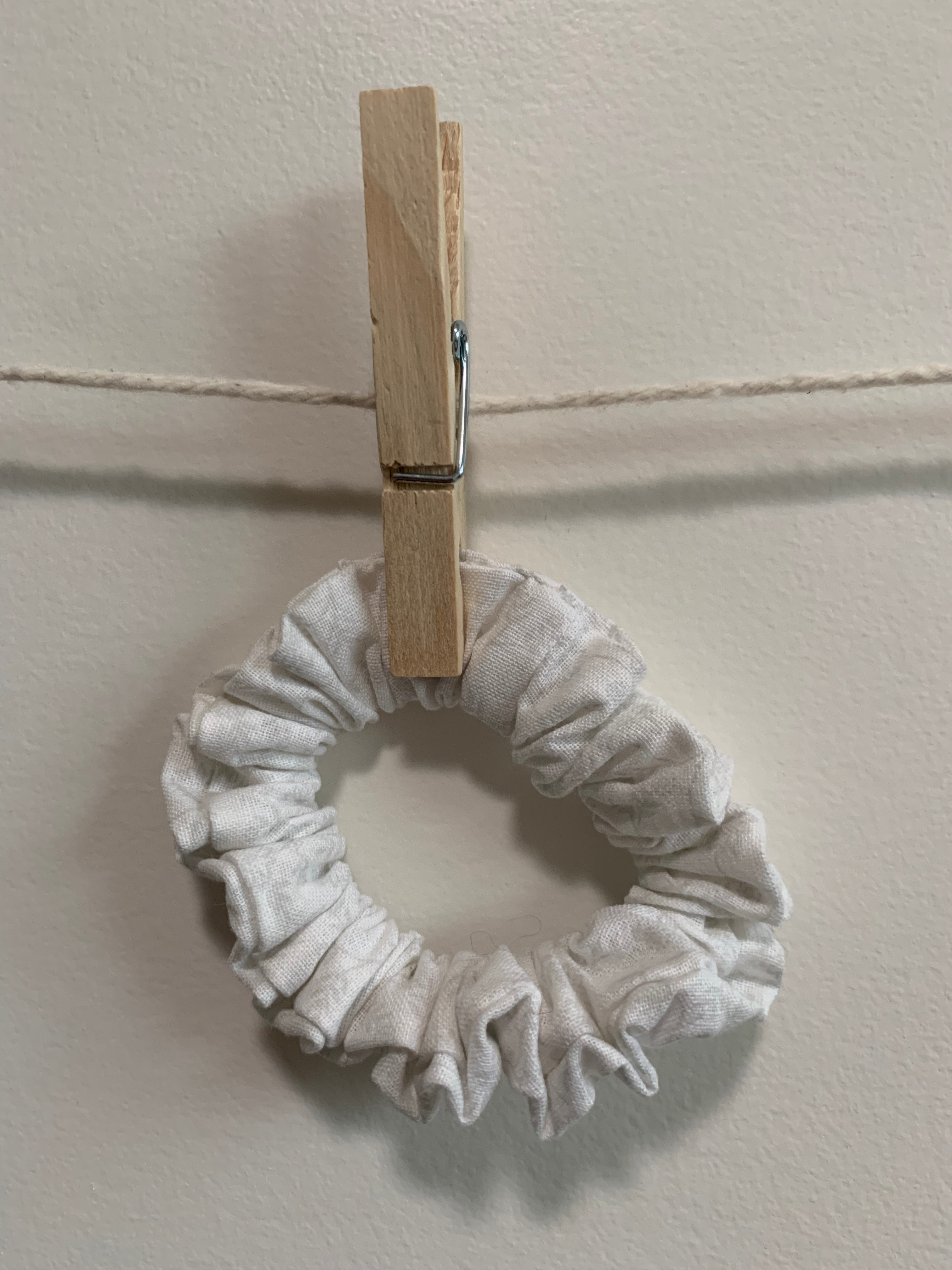 Light Grey Floral Scrunchie