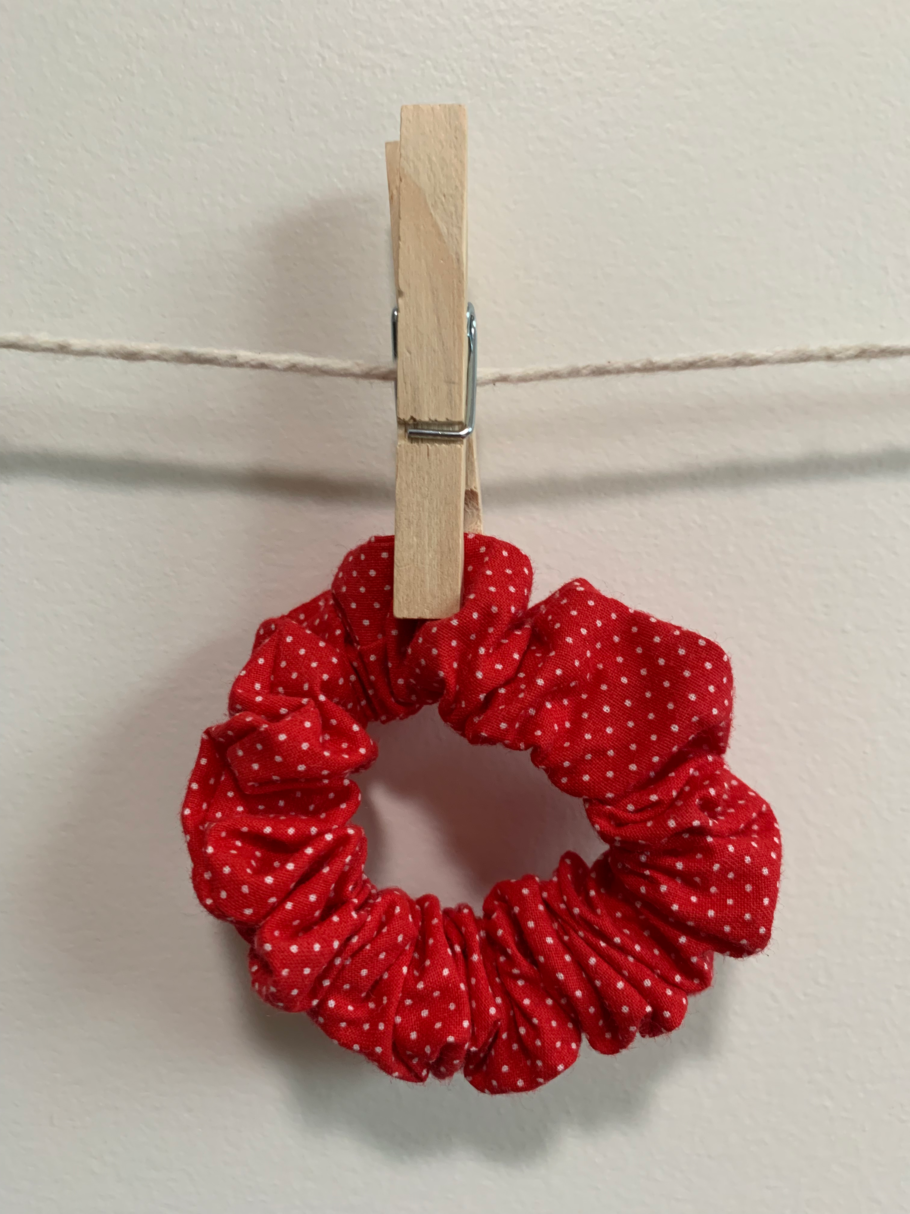 Red Polka-Dot Scrunchie