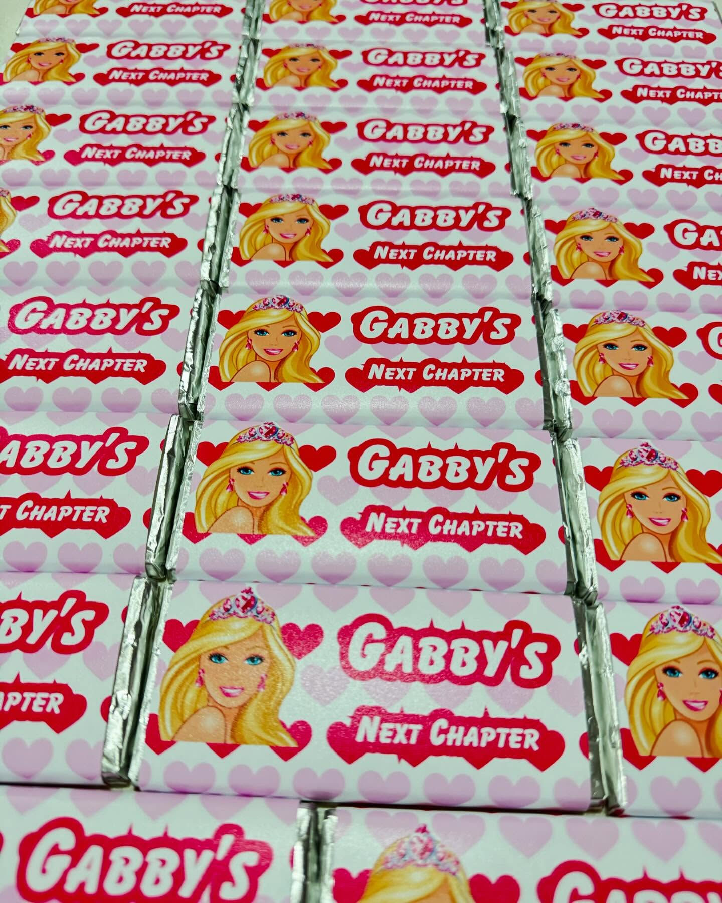 Barbie Custom Chocolate Bar Favours