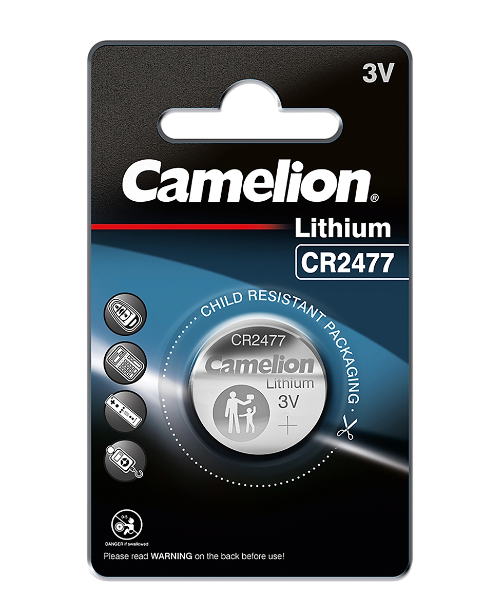 縮圖：勁獅王 3V (1粒裝)硬幣 鈕扣型 電池/電芯(原盒)  Camelion 3V  Lithium Button Cell.(BOX)