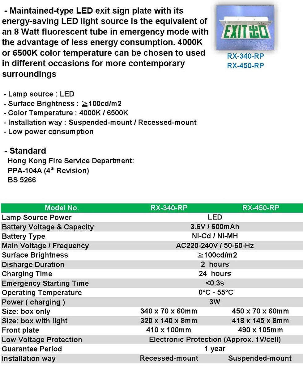 Thumbnail: REX 暗裝出路水晶吊牌 REX LED Exit Sign Plate(Recess Mounted)
