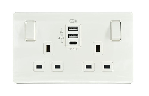 豐葉牌 Premio 13A插座 - P23SPUSB A+A+C FYM Premio 13A Socket - P23SPUSB A+A ...