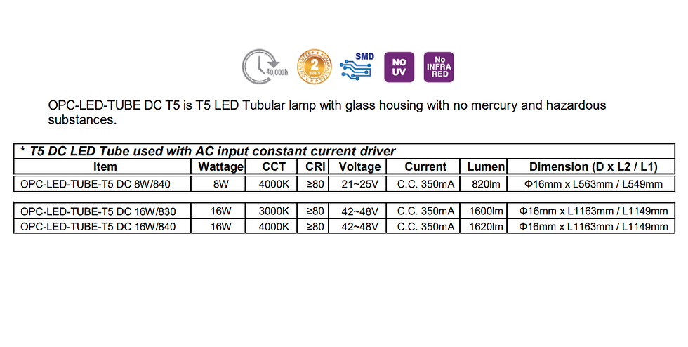 Thumbnail: OPC T5 LED   可調光 DC光管  OPC T5 LED DC Tube (Dimmable)