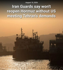 The Straight of Hormuz is CLOSED Until Iran Gets Compensated