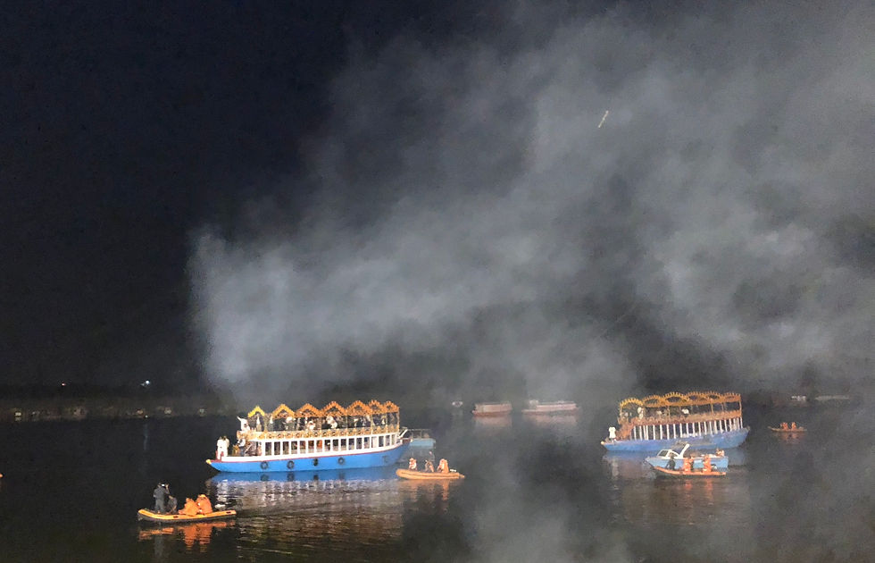 The President of Germany was watching from one of these boats on the Ganges