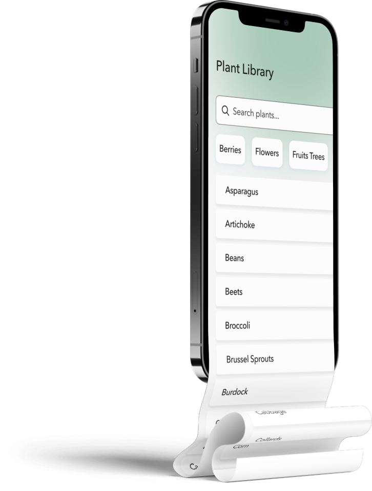 A mockup of the apps plant database