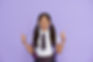Girl in school uniform cheering up