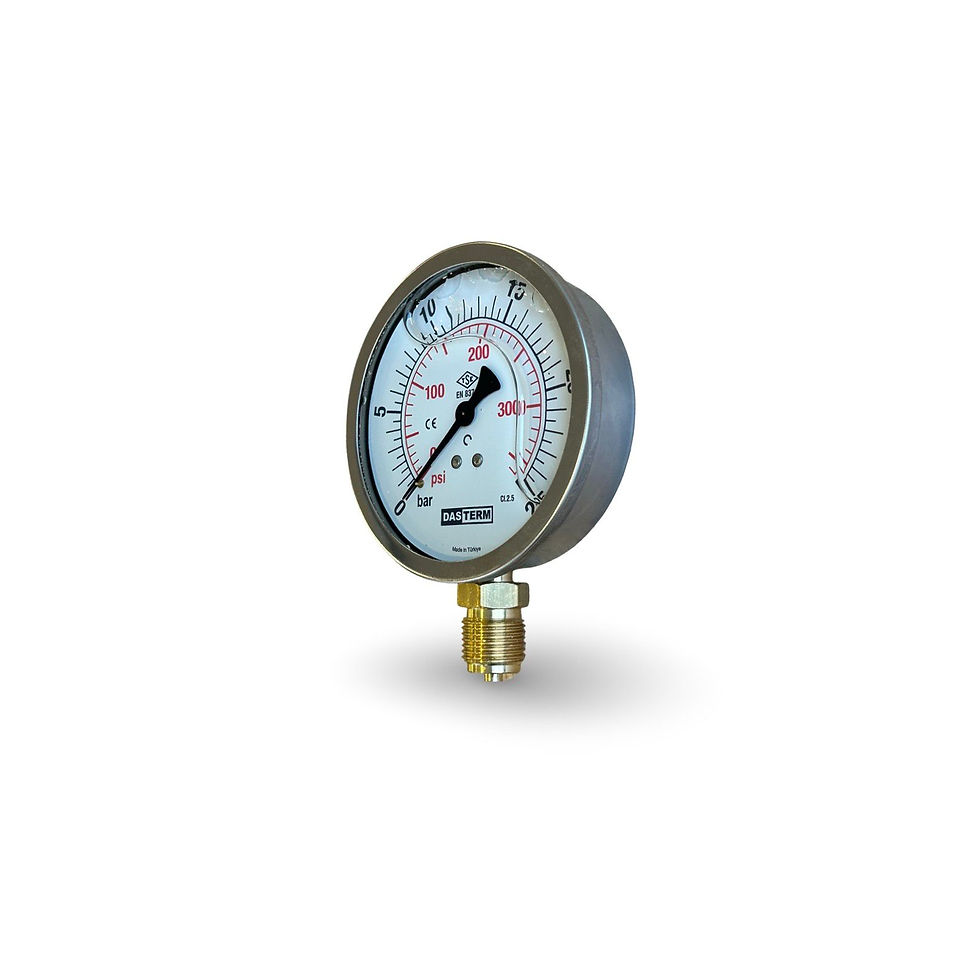 Küçük resim: Manometre Ø100mm Alt Çıkış Gliserinli (1/2')