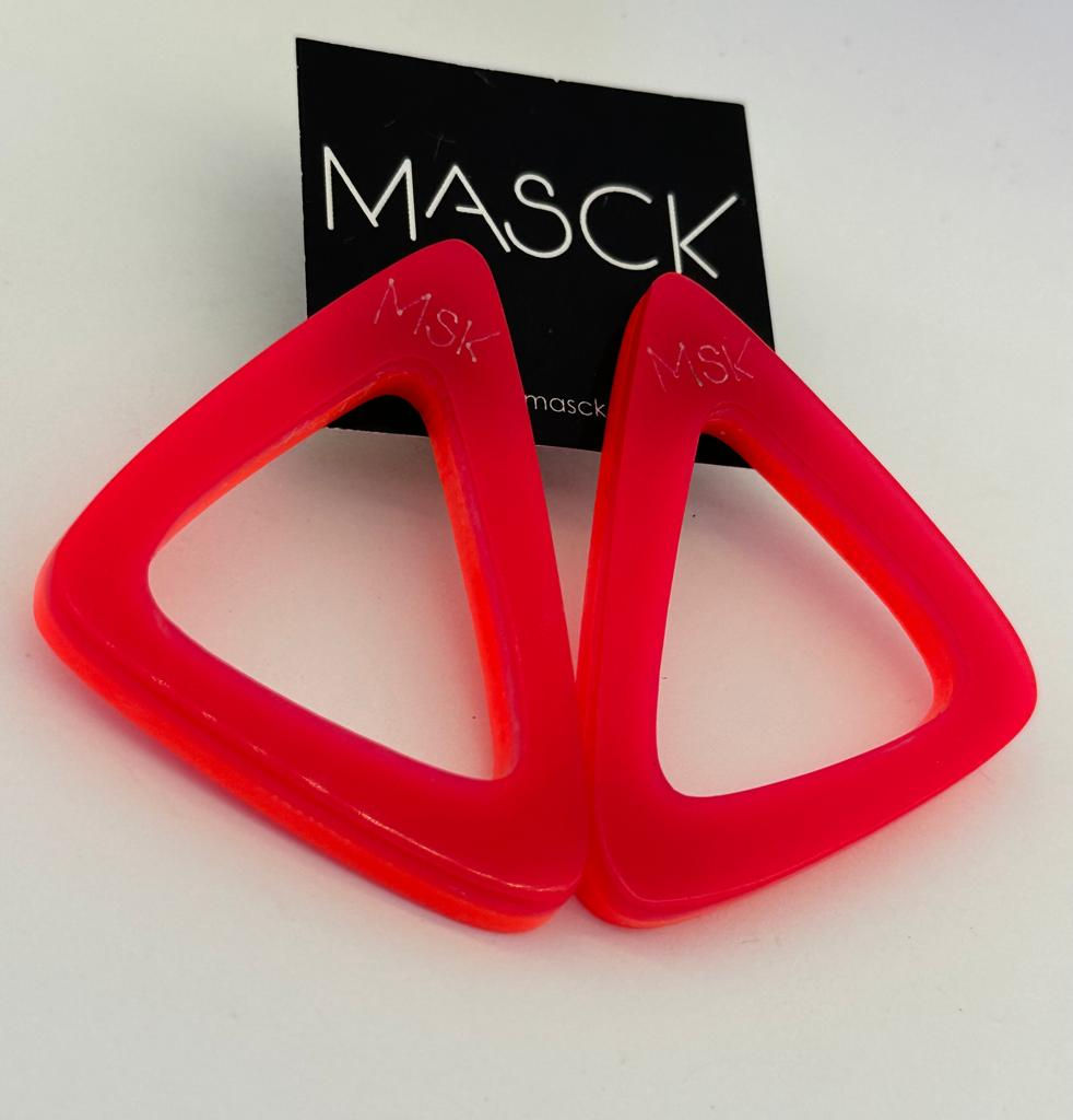 Brincos Sugar Love Midi Acrílico Fucsia e Coral