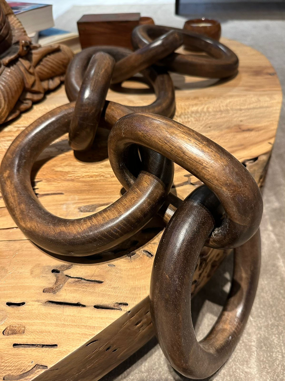 Maxi Corrente Madeira cor Amêndoa para Decoração