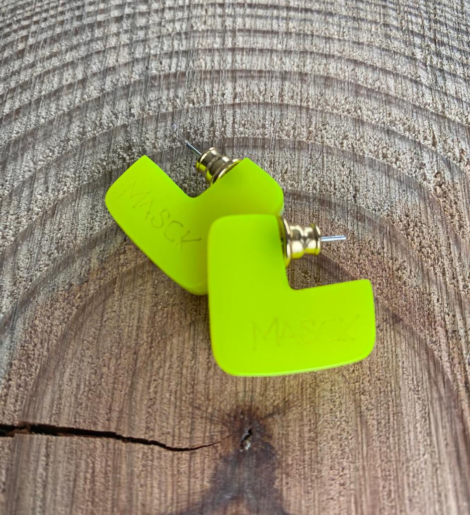 Brincos Ipanema Acrílico Amarelo Limão e Branco Pérola