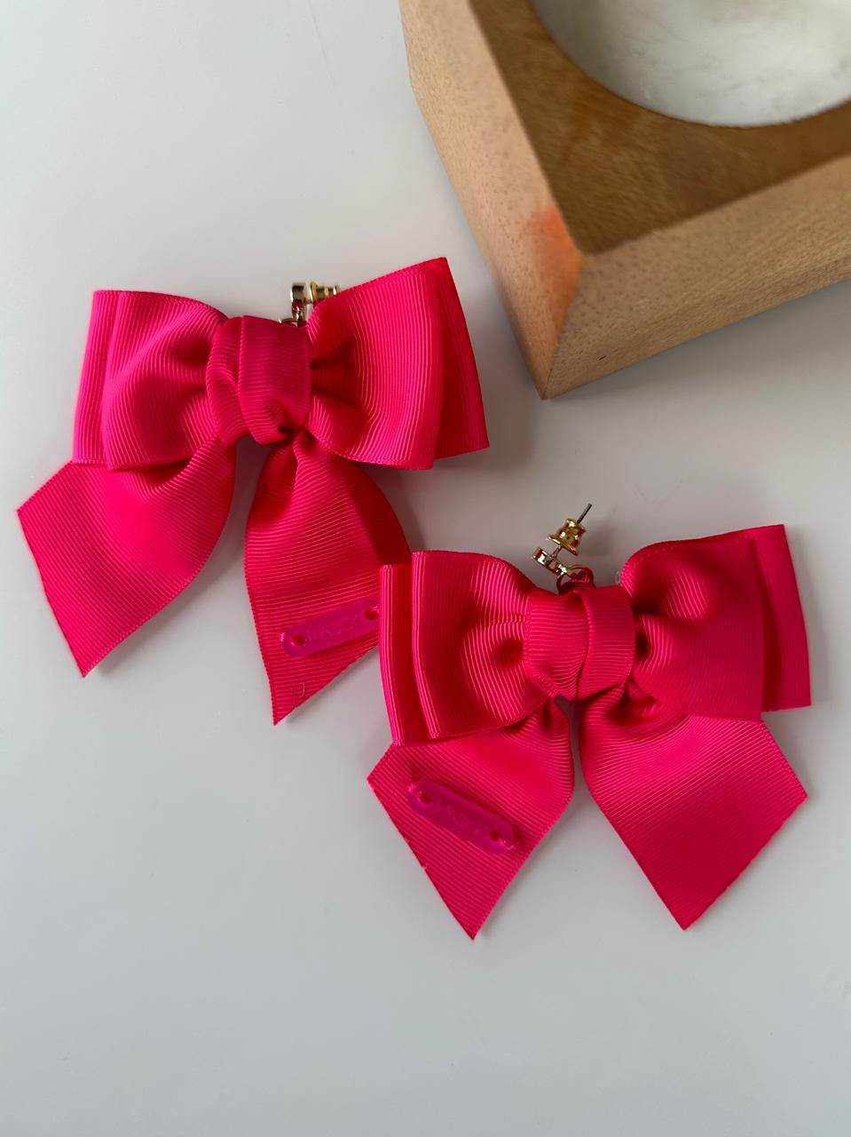 Brincos Laço Charme Pink