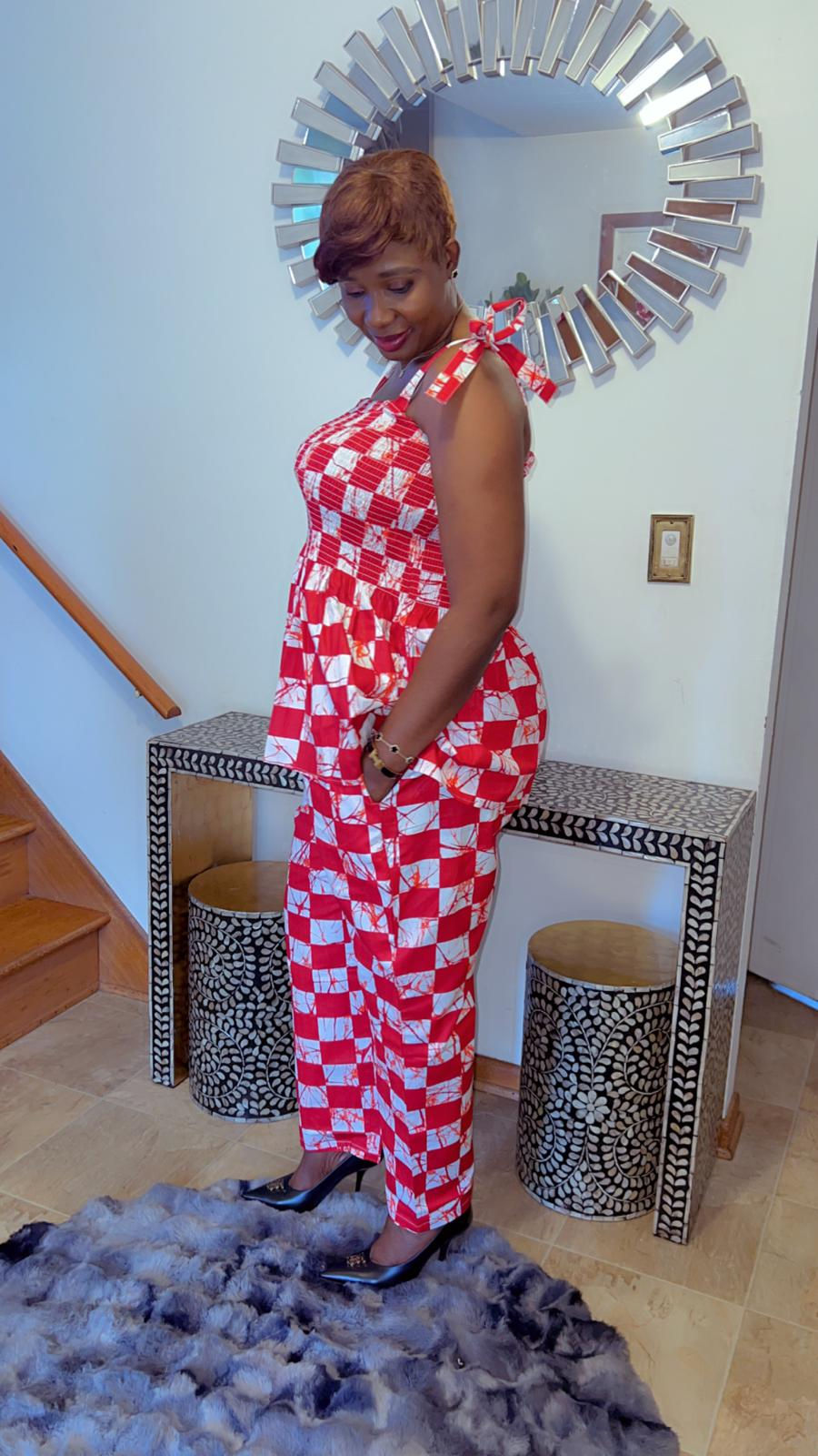 Thumbnail: Red African fabric set