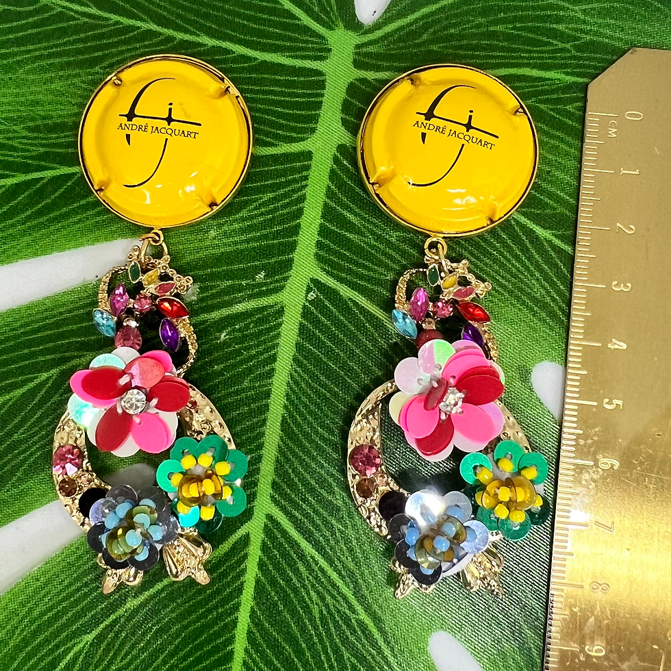 Miniaturbild: Michelle 💛 The Saffron Gown Earrings: Golden Glamour & Garden Whimsy
