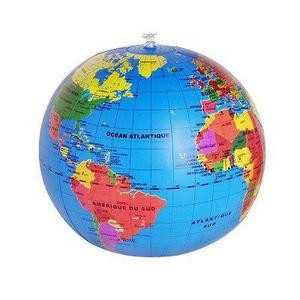 Globe Terrestre Gonflable 40,6 Cm - Carte Du Monde Éducative - PVC - Jouet Géographie Et Plage Globe Du Monde
