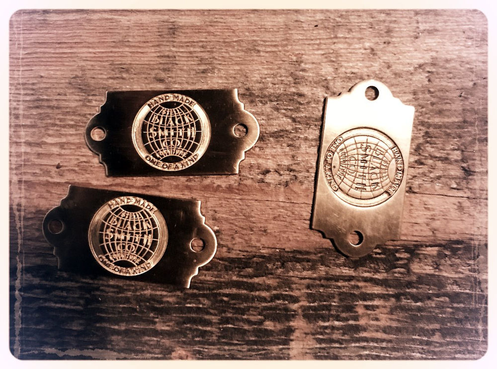 brass logo plate