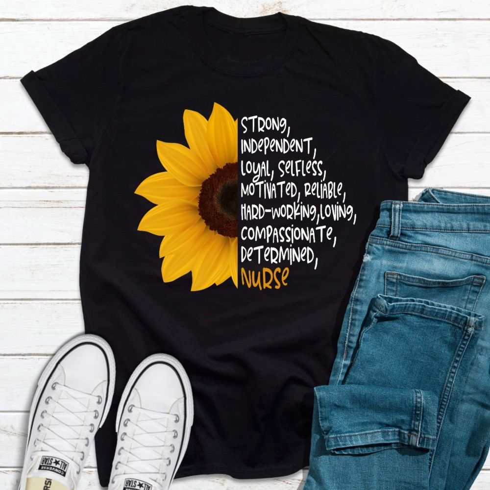 "Sunflower Nurse" - Custom Made T-Shirt