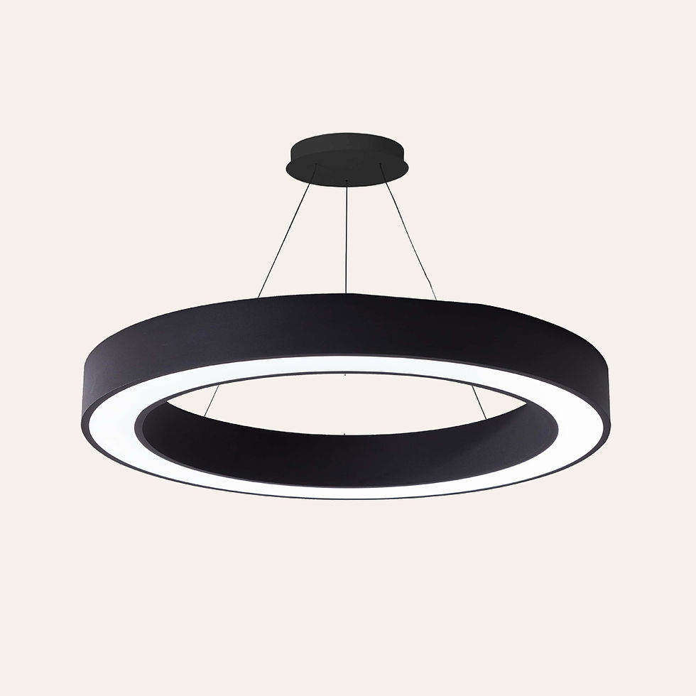 Halka şeklinde siyah LED aydınlatma armatürü