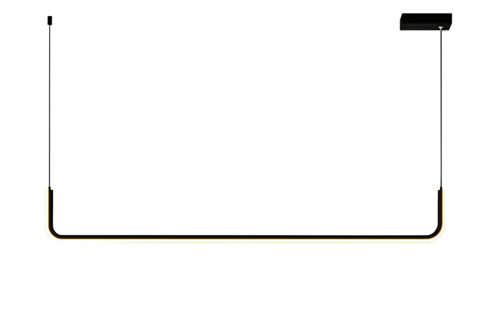 Modern siyah U şekilli askı tipi LED aydınlatma armatürü