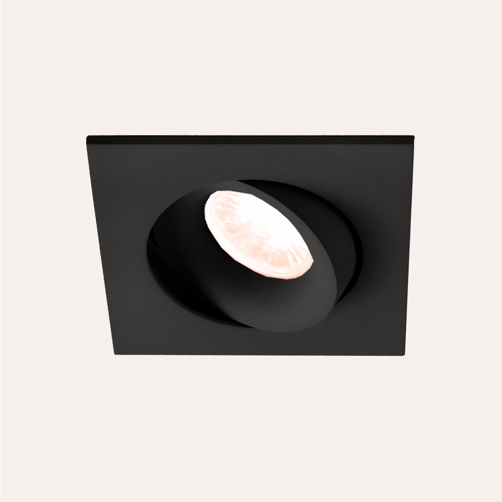 Kare siyah gömme aydınlatma armatürü