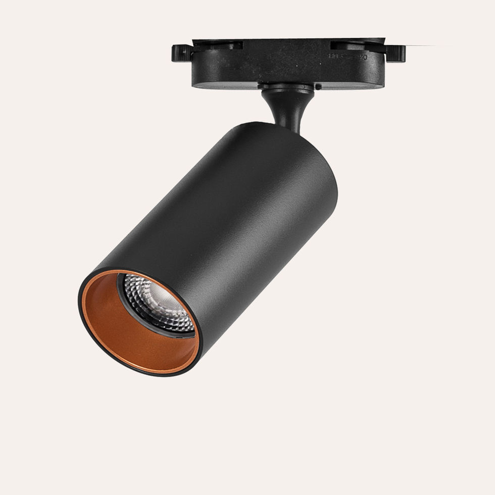 Siyah ve bakır renkli, modern LED spot lamba