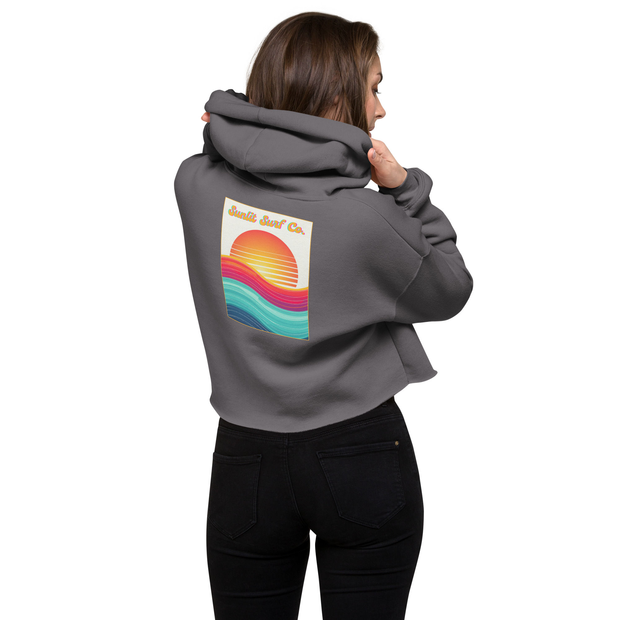 Groovy Sunset Cropped Hoodie