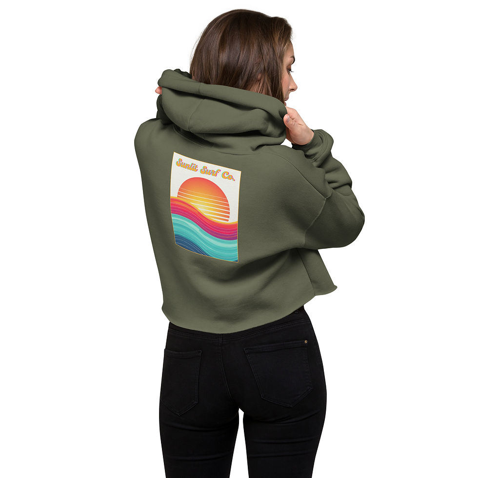 Thumbnail: Groovy Sunset Cropped Hoodie
