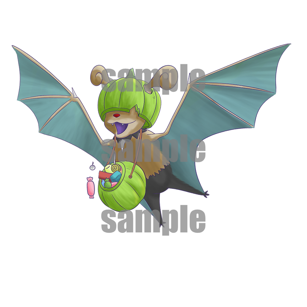 サムネイル： ハロウィーン　コウモリ　モンスター　かわいい