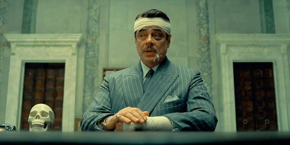 Benicio del Toro in The Phoenician Scheme