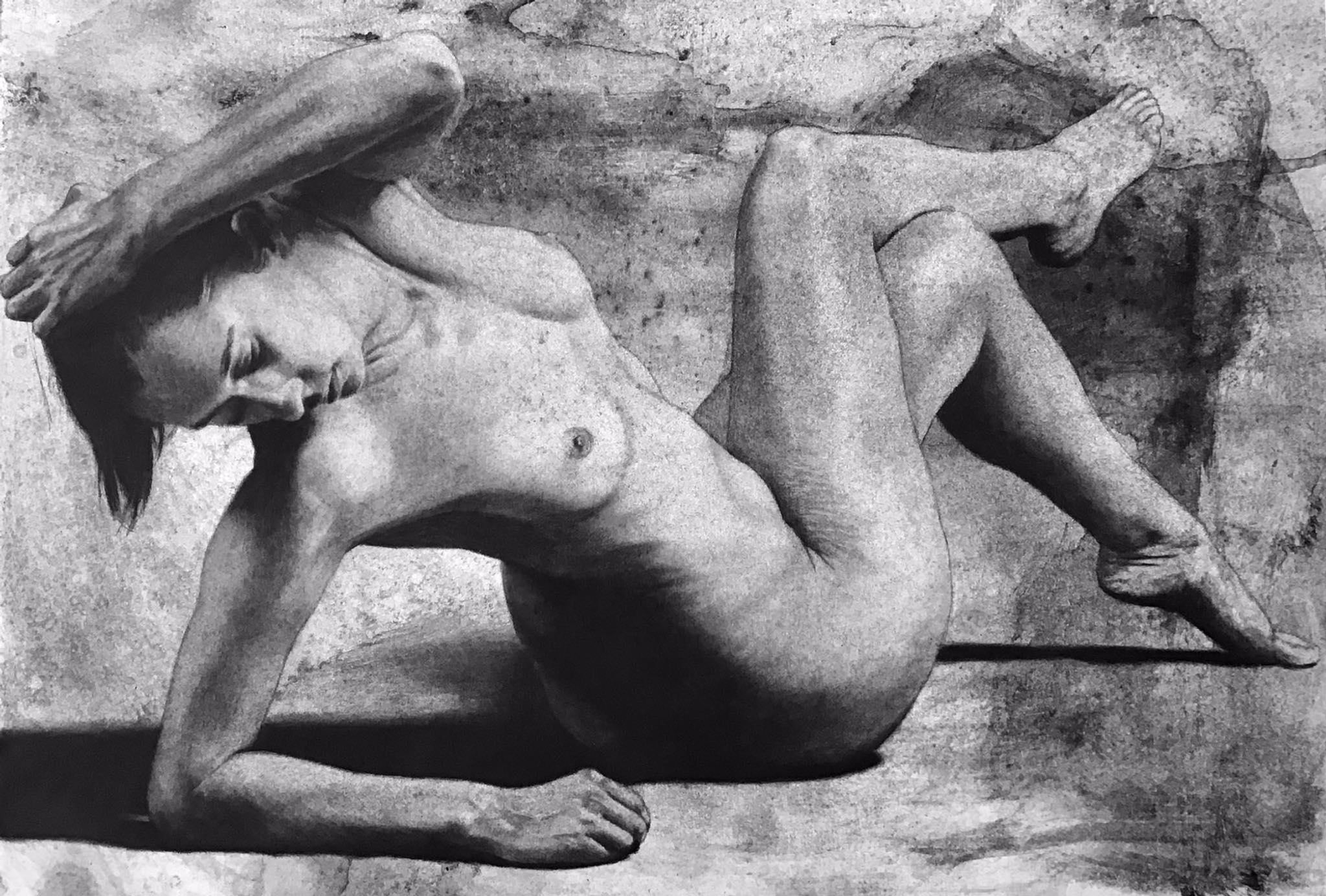 Study Seven. Original charcoal artwork. 30cm x 42cm.