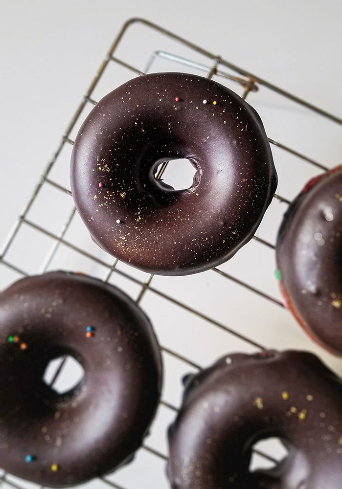 Baked Chocolate Mochi Donuts