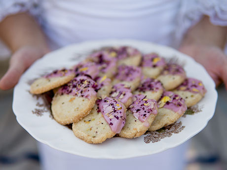 Rose Pistachio Shortbread Cookies