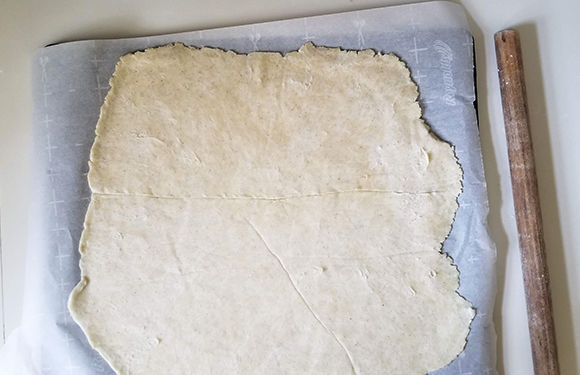 rolled out flat pie dough