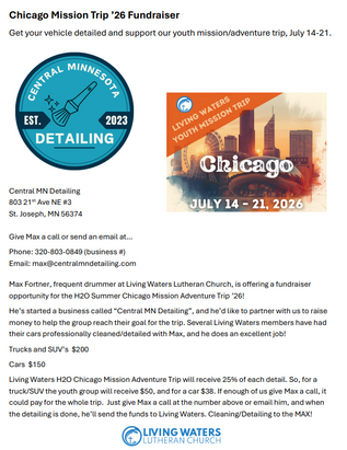 Youth Auto Detailing Fundraiser