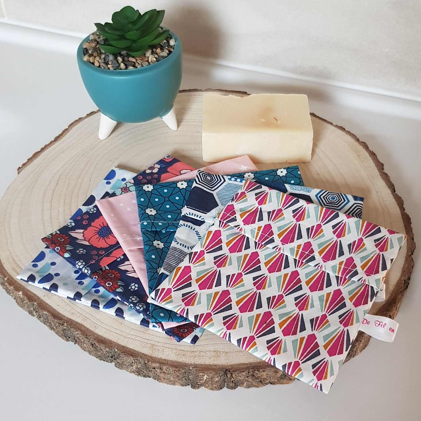 Pochette à savon en coton enduit